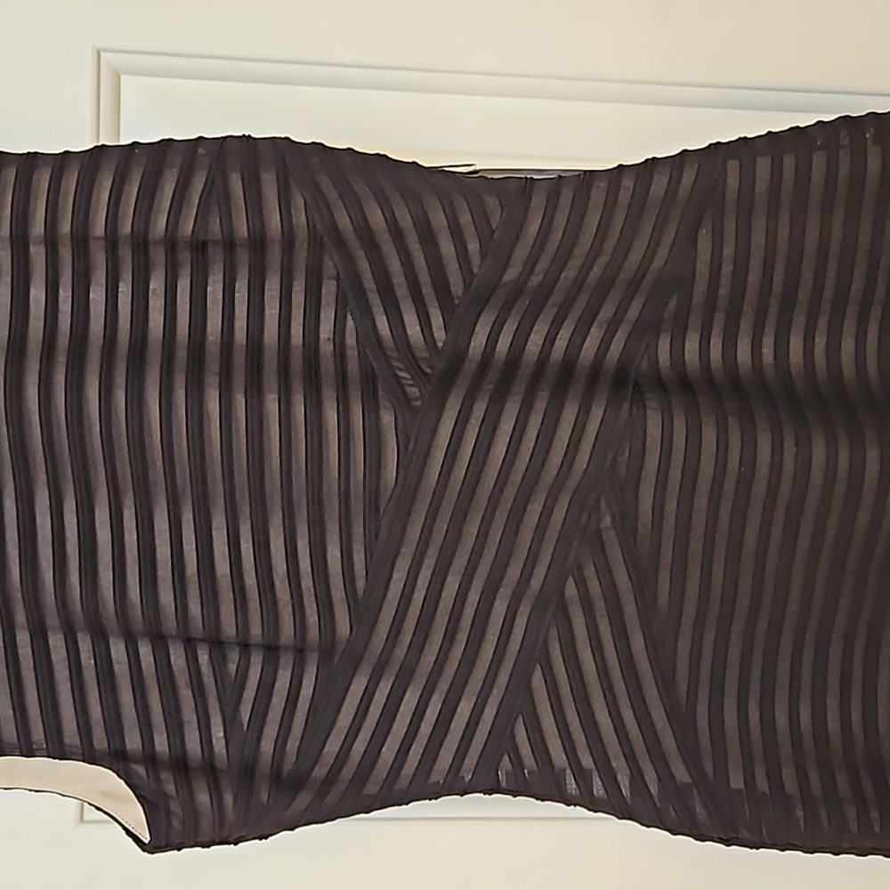 NWT Calvin Klein Women's Black Stripe Ribbed Knit Sleeveless Sheath Dress - Picture 4 of 8